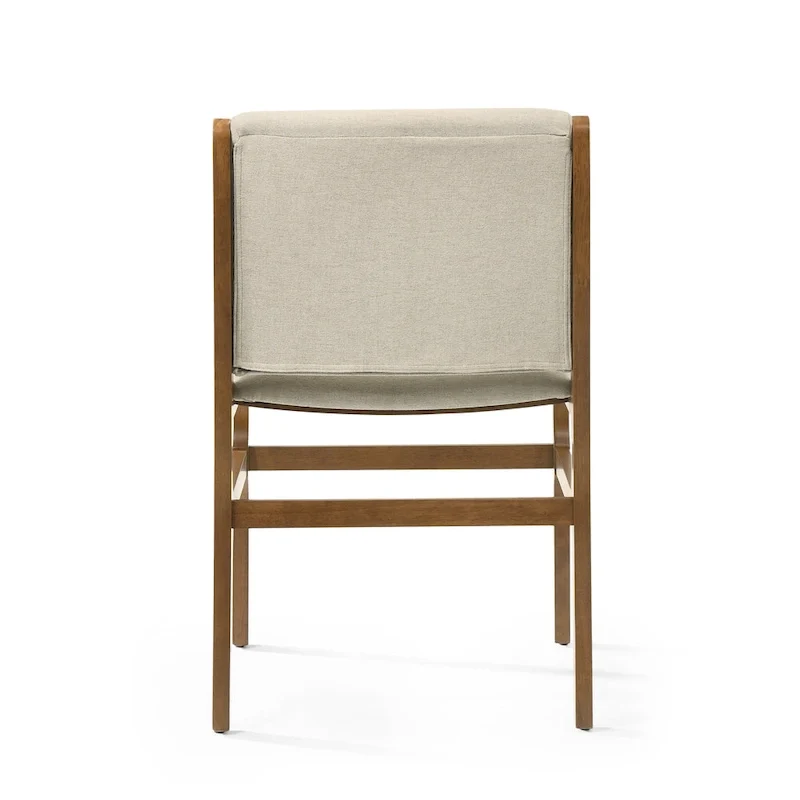Contemporary Upholstered Dining Chair with Rubberwood Frame, Set of 2