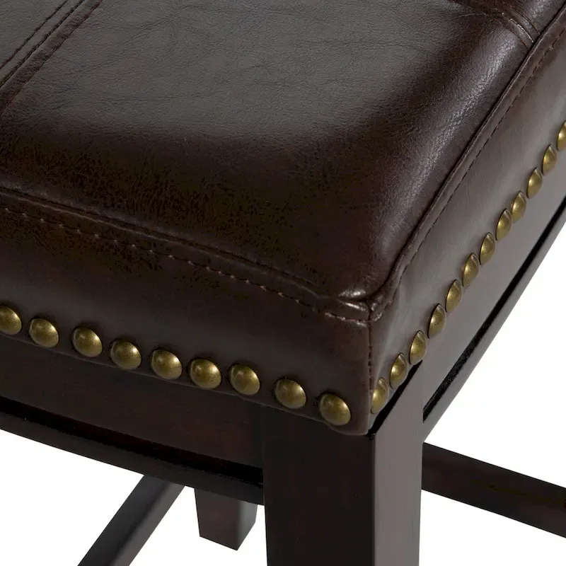 Linon Willamette Faux Leather Bar Stool (Set of 2) - Counter Height