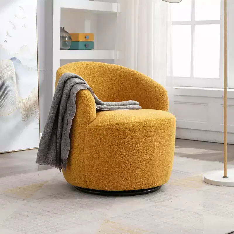 Fabric Swivel Accent Armchair Barrel Chair
