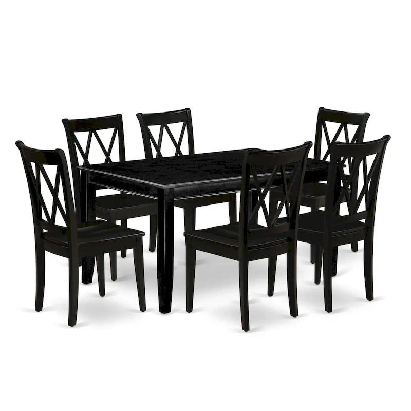 Dining Room Table with Rectangle Kitchen Table and Dining Chairs, Black