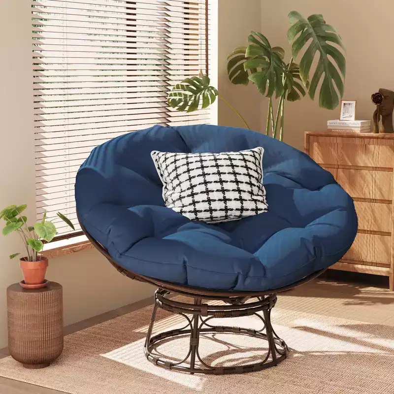 Papasan Patio Chair with Cushions