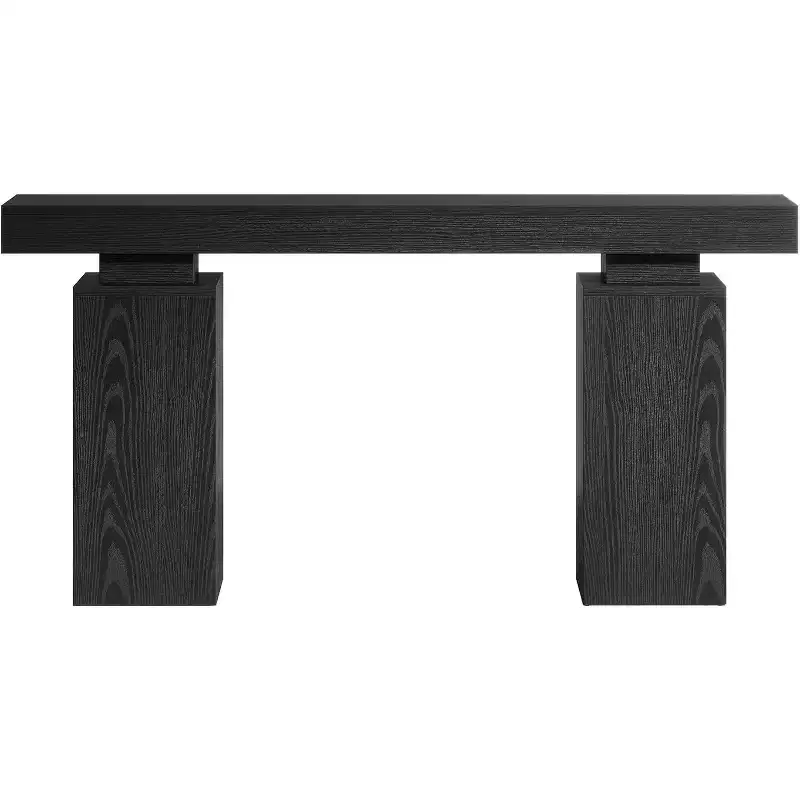 Wooden 63-Inch Long Console Table, Farmhouse Entryway Table Behind Couch, Modern Foyer Stand Entry Station for Living Room, Entrance, Hallway