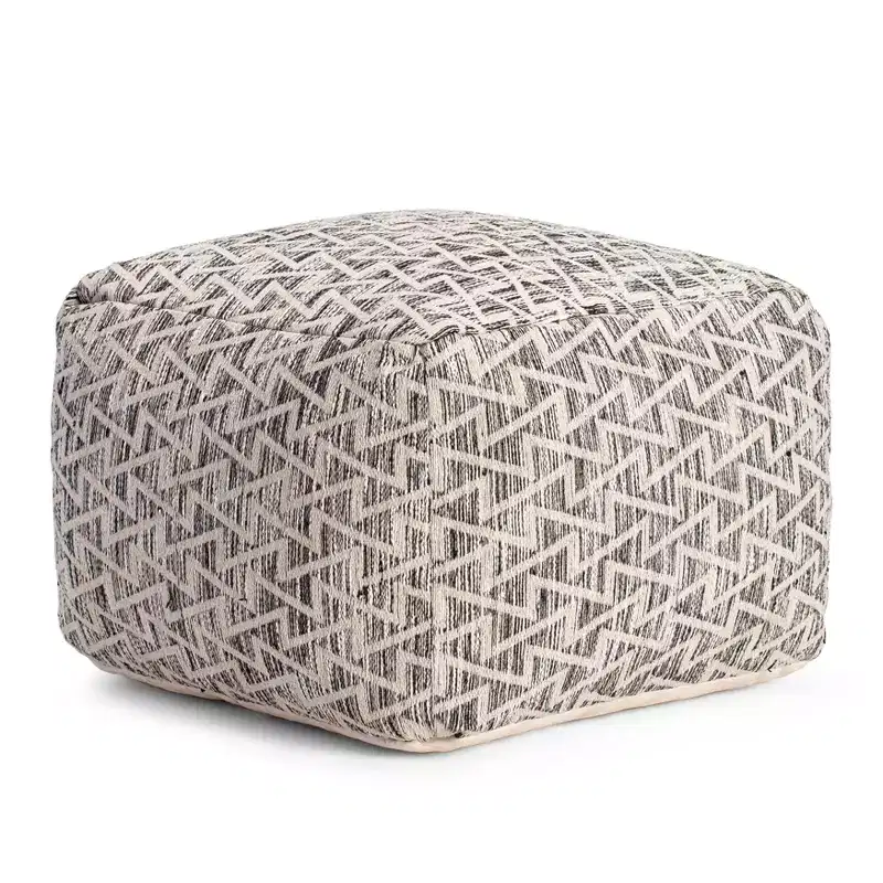 Lafayette Square Pouf Black/Ivory
