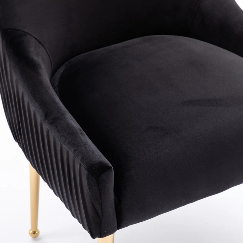 SEYNAR Mid Century Velvet Accent Dining Chair Set of 2 with Rear Handle