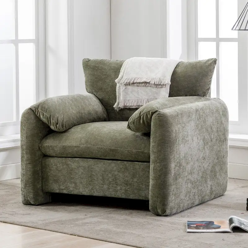 Chenille Oversized Armchair Accent Chair Single Sofa