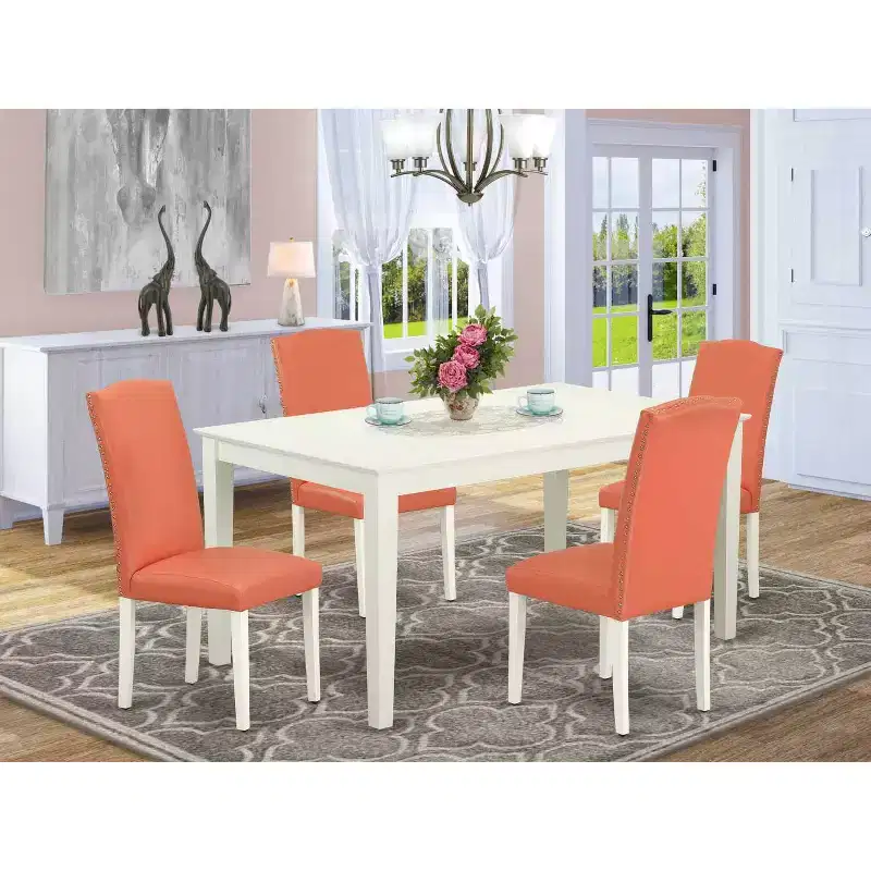 Dining Room Set Pink Flamingo 5pc Table & Chairs Art Nouveau Design 60
