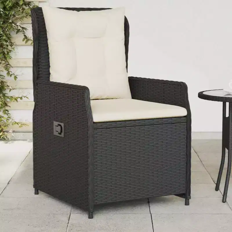 vidaXL Reclining Garden Chair PE rattan Standard outdoor chair size