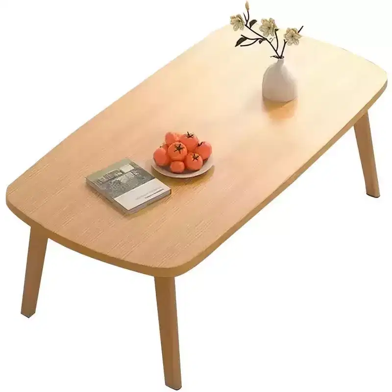 Space-Saving Wooden Folding Coffee Table | Low Floor Laptop/Study Desk (39.4x19.7in) | For Office, Dorm & Small Living Spaces