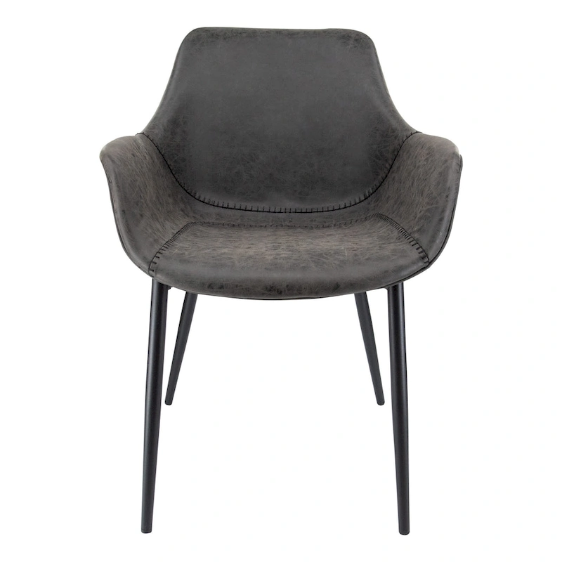 Markley Leather Dining Chair with Iron Legs Set of 4 Modern Accent Armchair