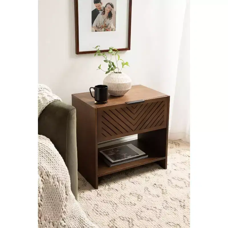 Kate and Laurel Mezzeta Wood Side Table, 22x14x22, Brown