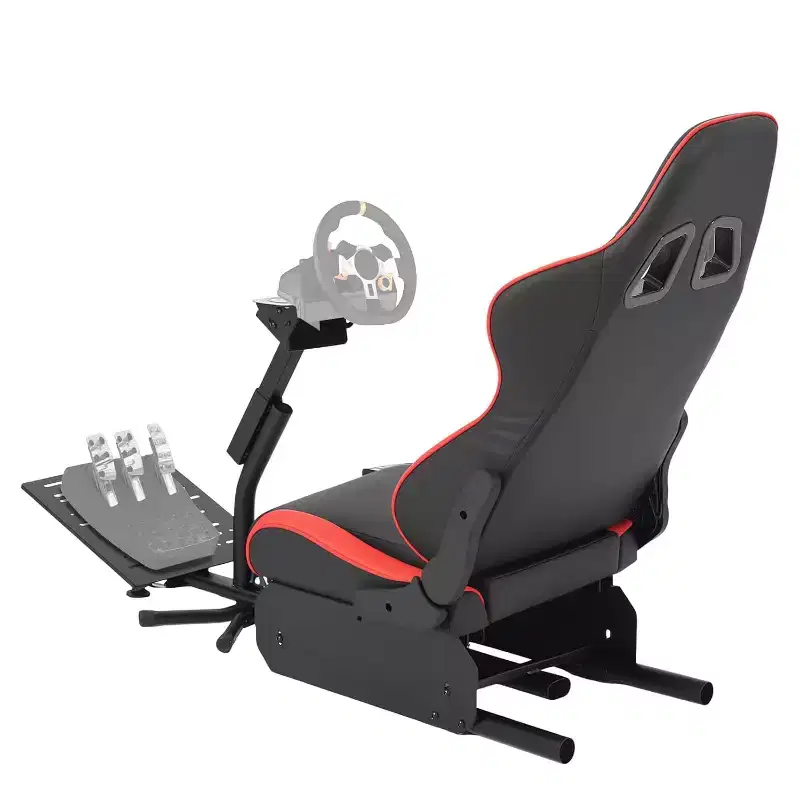Foldable Racing Simulator Cockpit, Adjustable Wheel Stand for G29/G920/G923, Fits Thrustmaster, Fanatec, Hori, Mad Catz, Pedal Angle Adjustable