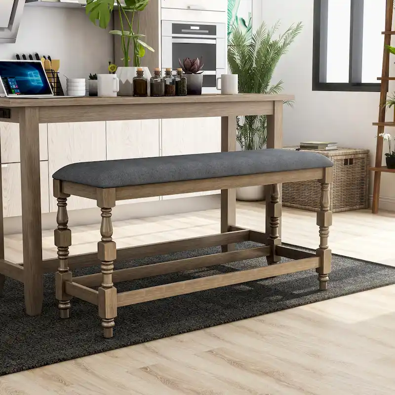 Farmhouse 50-inch Counter Height Bench