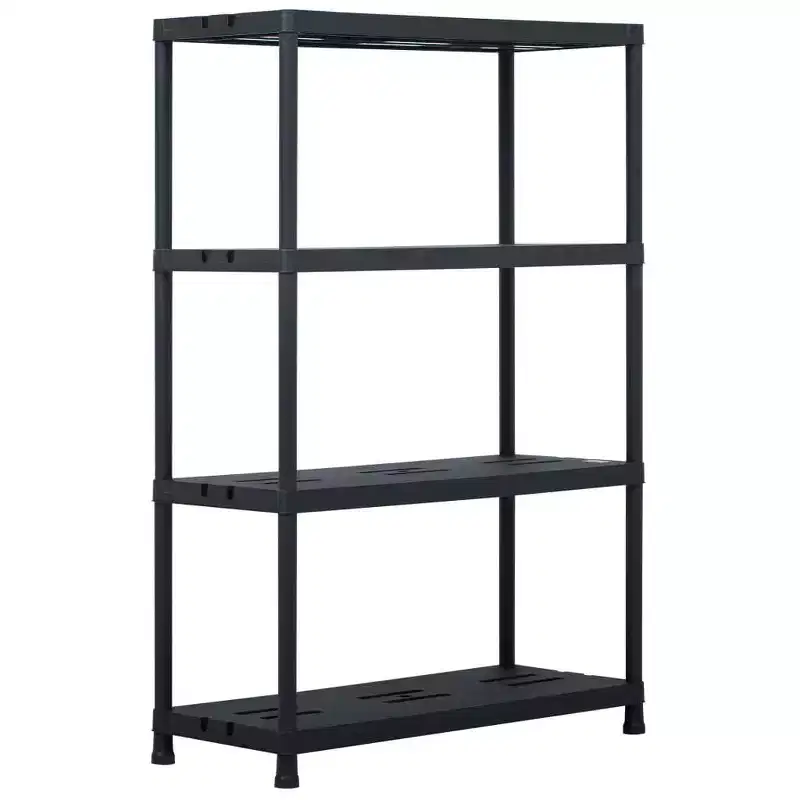 Storage Shelf Rack Black 485 lb 35.4x15.7x54.3 Plastic