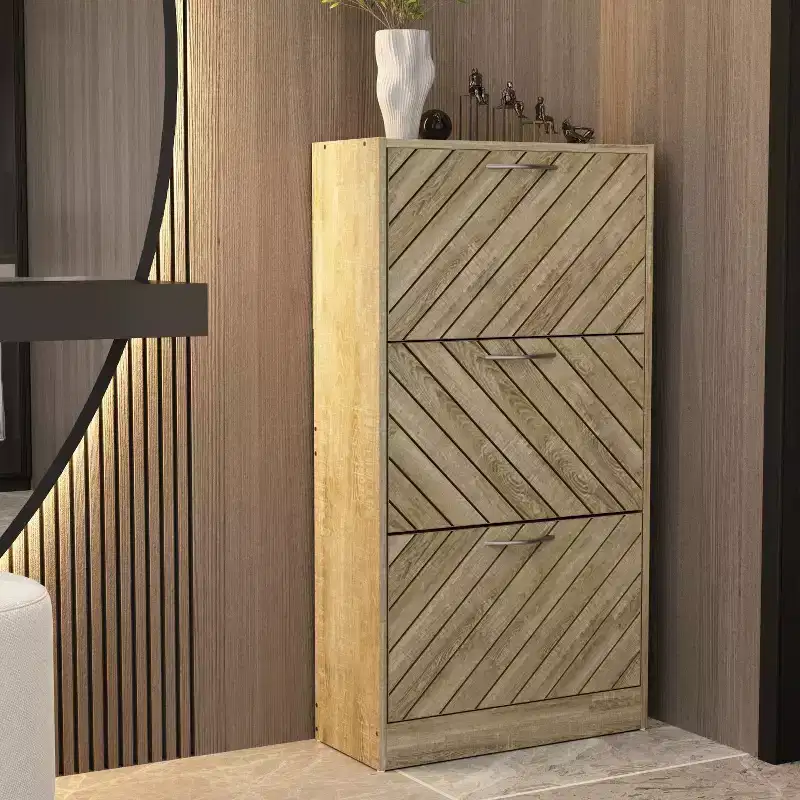 Famapy 3-Tiers Entryway Shoe Cabinet With Flipped Drawers