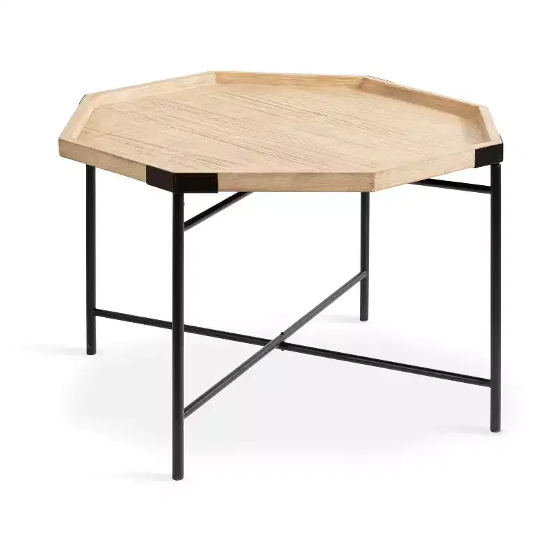 Kate and Laurel Occonor Octagon Wood Coffee Table, 28x26x18, Natural
