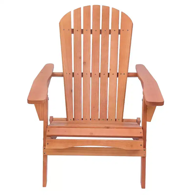 Grand Collection Folding Large Size Adirondack Chair Pine Wood, Walnut