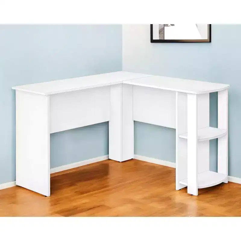 HomeRoots 47 White Wood Corner Computer Desk