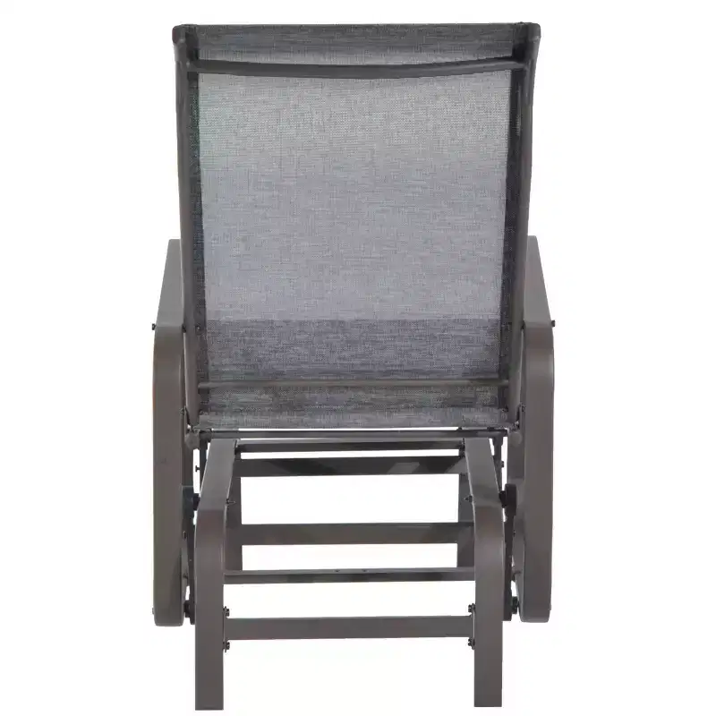 Gliding Lounger Chair, Single Rocker with Lightweight Metal & Mesh Construction
