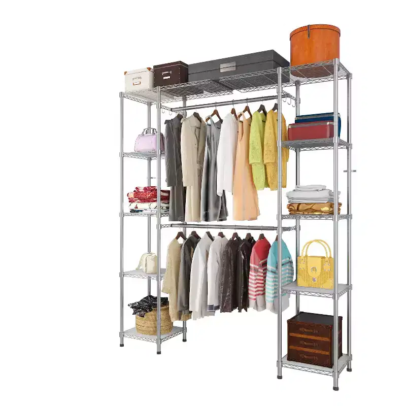 Karl Home Silver Electroplated Carbon Steel Coat Rack 57.9x13.8x70.9 Inches
