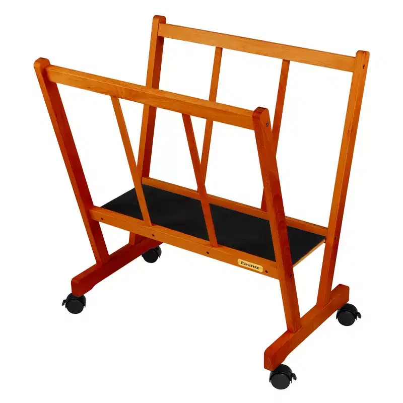 Large Wood Print Rack with Locking Castors for Canvas, Art and Posters