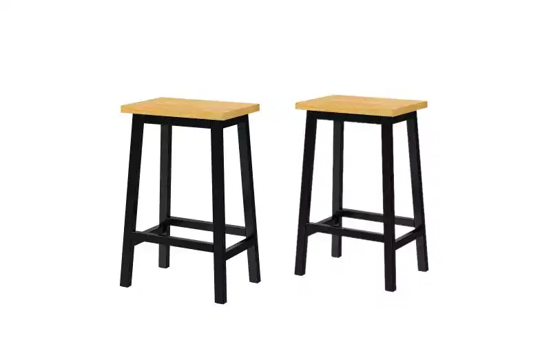 EHMKNP 25.6 Tall Set of 2 Bar Chairs, Kitchen Counter Stools with Footrests, Farmhouse Stools for Dining Room, Kitchen, Counter