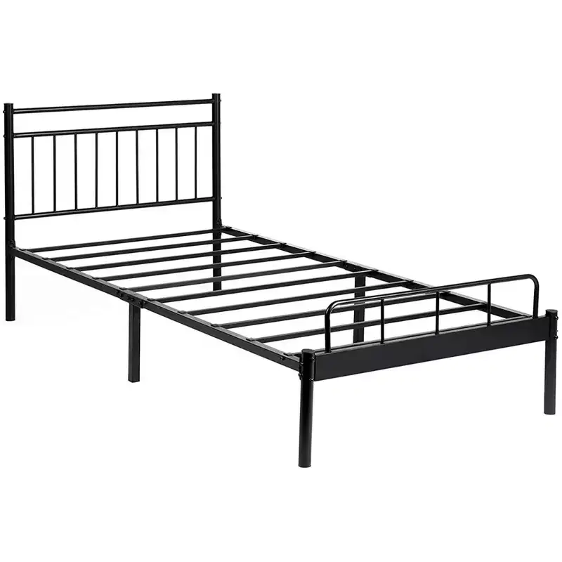 Steel Modern Twin Bed Frame - Black, No Box Spring Needed