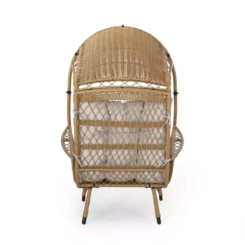 Christopher Knight Home Didier Farmhouse Iron and Faux Rattan Patio Standing with Basket Design