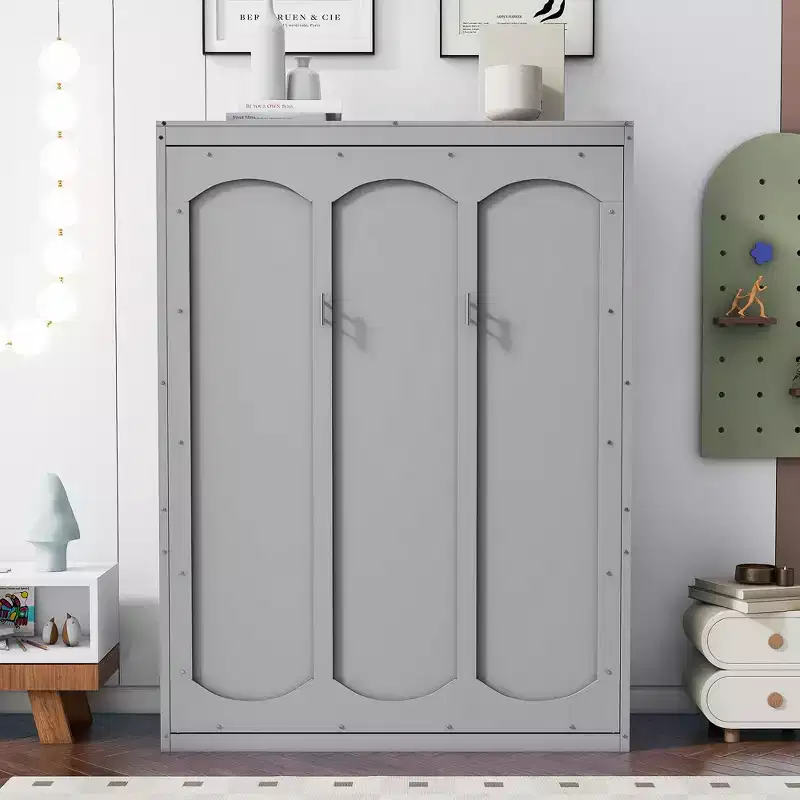 Whisen Modern Design Murphy Bed, Folded into a Cabinet with Shelves, Superior Quality
