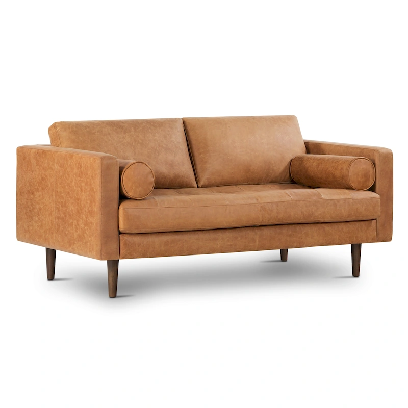 Poly & Bark Napa 72 Apartment Sofa - Full Grain Genuine Italian Leather