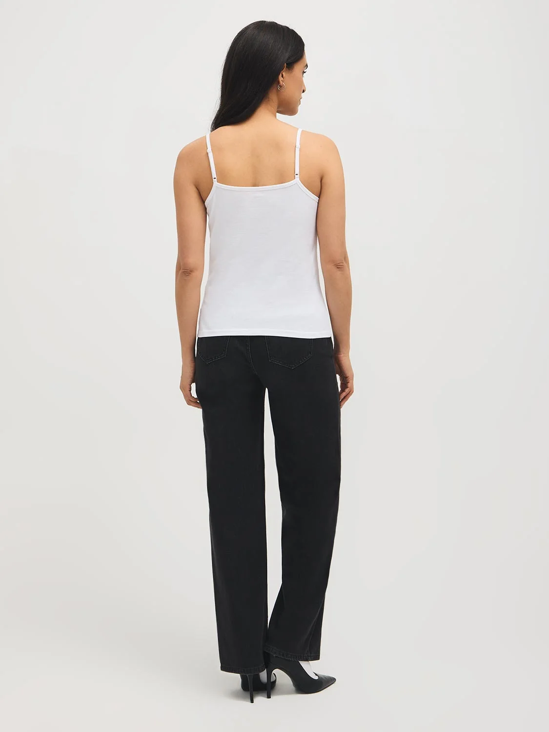 Cotton-Blend Tank Top With Lace Trim