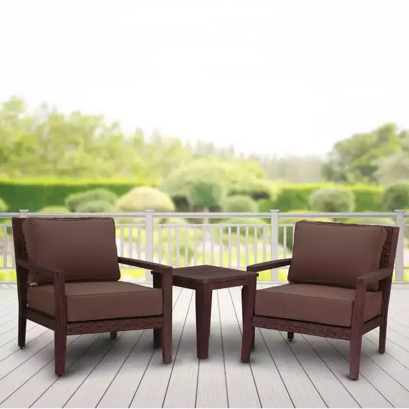 Courtyard Casual Bridgeport II 3 pc Club Chair Set Includes: Two Club Chairs and One End Table