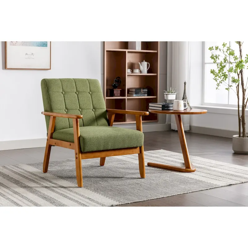 Upholstered Accent Arm Chair with Wood Frame