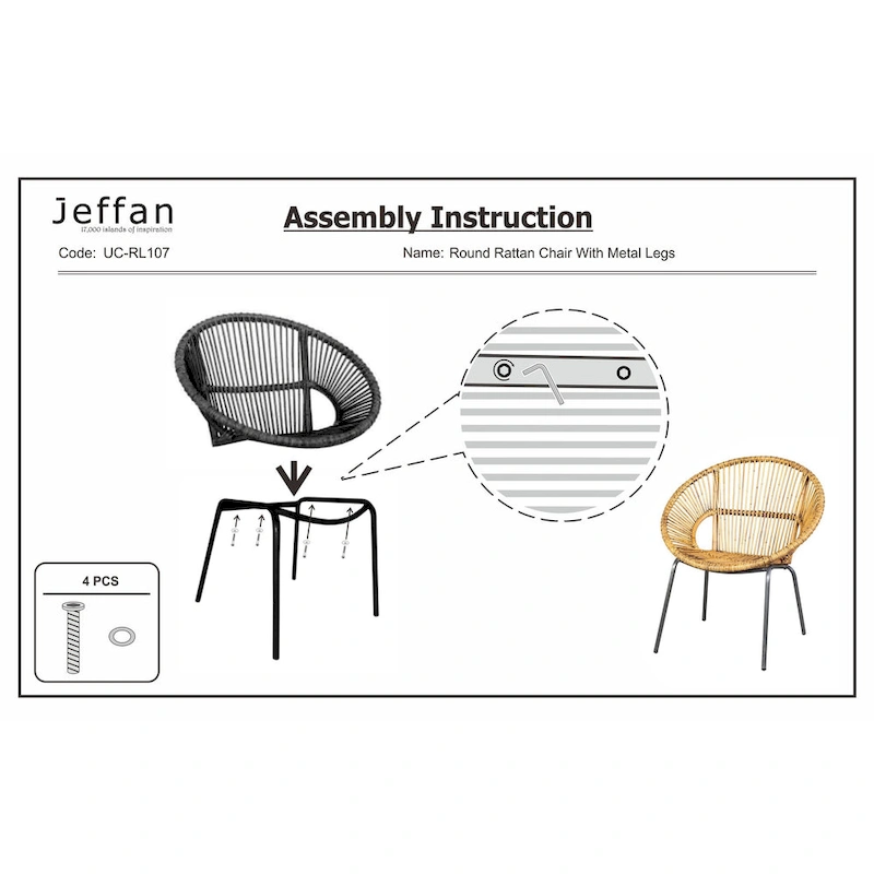 Natural Rattan Handwoven Papasan Accent Chair by East at Main
