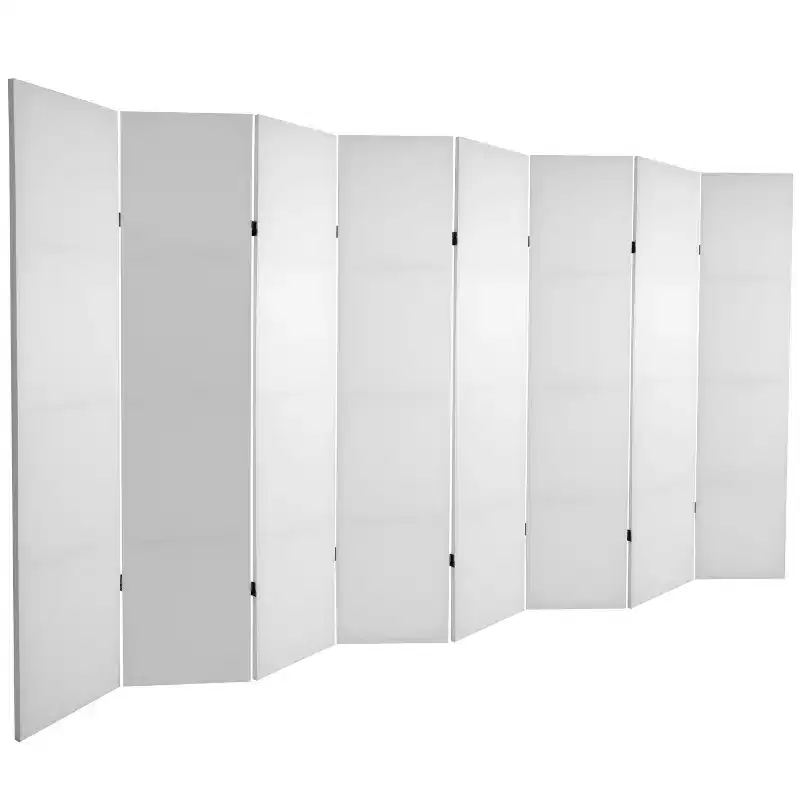 6 ft. Tall DIY Canvas Room Divider, Hardwood Frame, 8 Panel Wall Partition, No Assembly Required