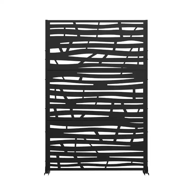 Metal Outdoor Privacy Screen, Freestanding Patio Decorative Panel