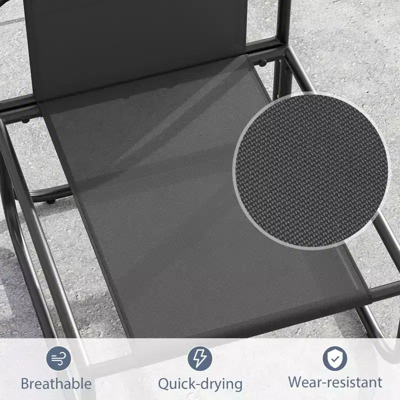 Costway Patio Chairs Set of 2 w/ Removable Cushions Heavy Duty Metal Frame Poolside