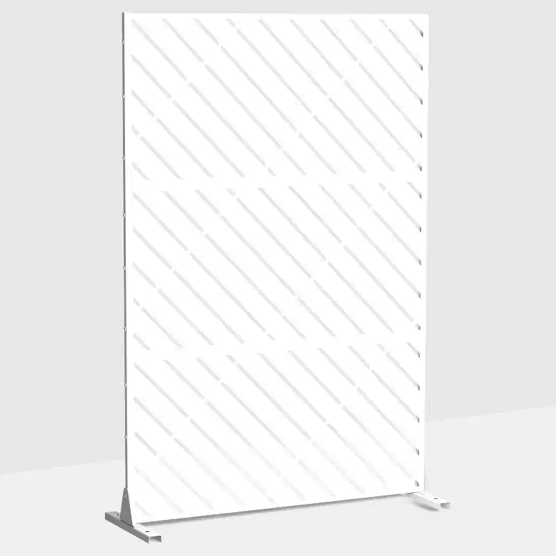 Bernard White Galvanized Steel Screen 183x120x40cm