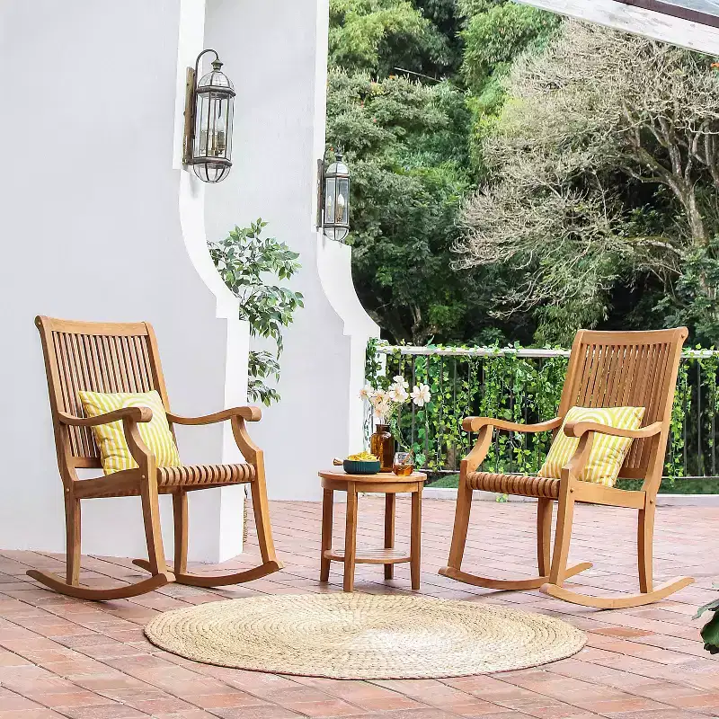 Sonoma Lane Rockport Teak Outdoor Porch Rocking Chair - Weather-Resistant, 250 lb Capacity