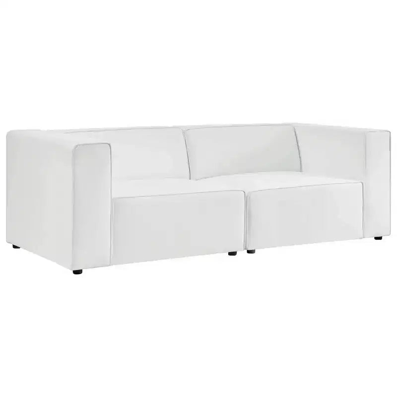 2pc Mingle Vegan Leather Sectional Sofa Loveseat - Modway