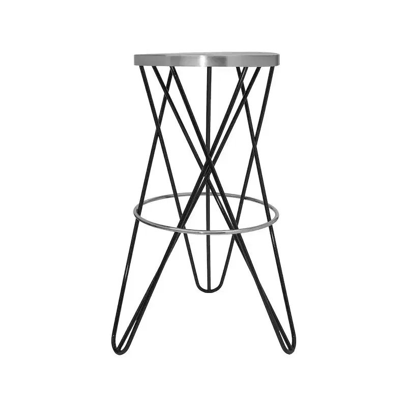 Meridian Furniture,Mercury Black Iron Bar Stool