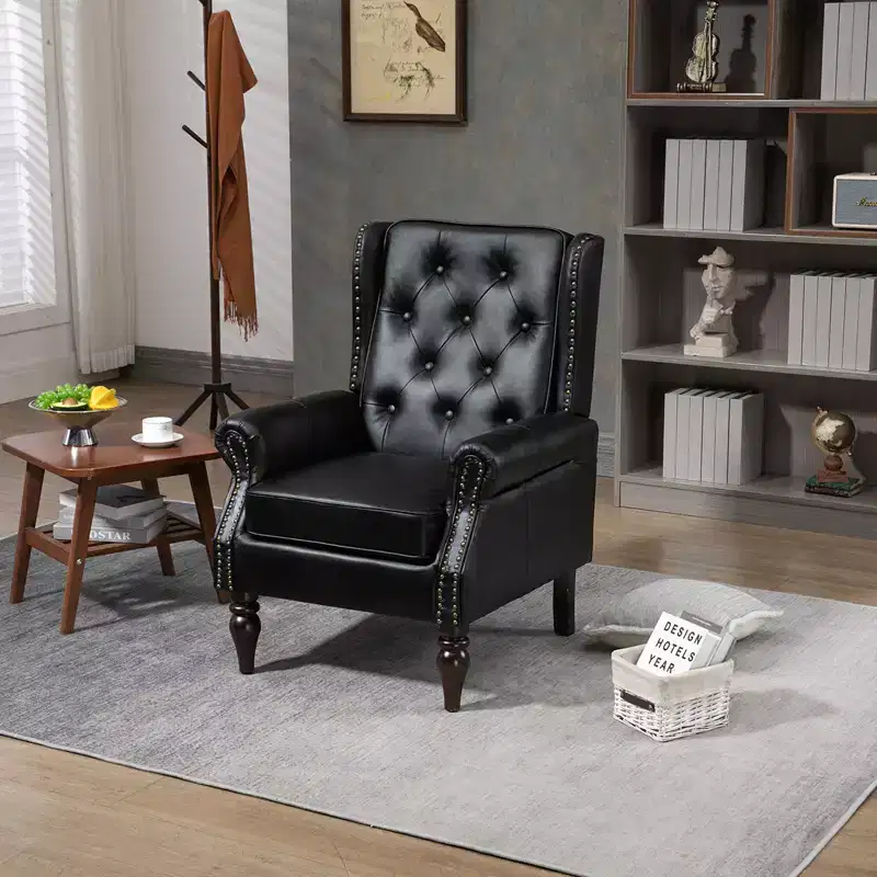 Lounge Chair, Wood Frame Armchair with Removable Cushion, Modern Accent Chair Leisure Chair Compatible with Living Room , Bedroom