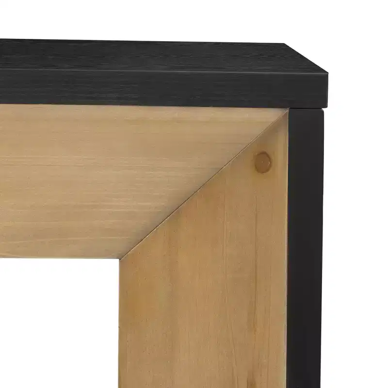 Modern Console Table & Entryway Table, Sturdy Sofa Table with Fireplace Design, Wood Veneer Top