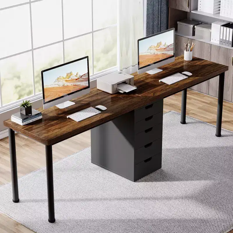 Lantine 78.74 Inches Computer Desk with 5 Drawers