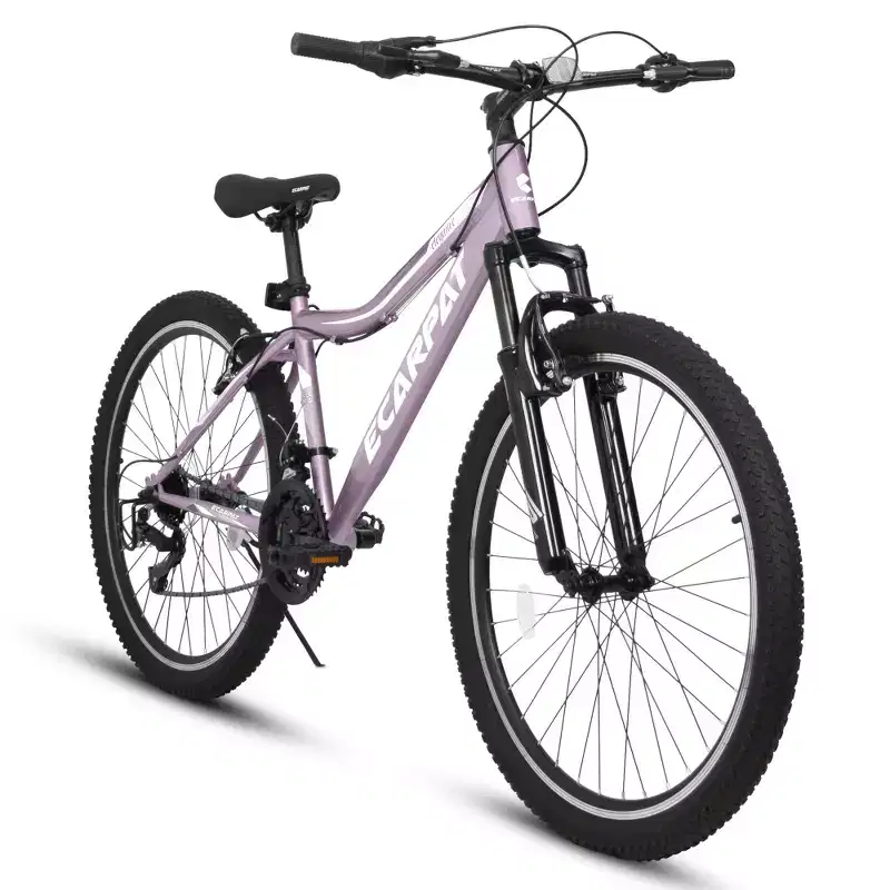 Zeus & Ruta 26 Mountain Bike with 21-Speed Gear, Front Suspension, V-Brake, Carbon Steel Frame Bicycle for Teens and Women