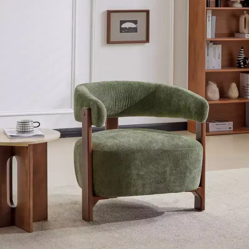 Christopher Knight Home Aubert Modern Rubberwood Upholstered Accent Chair
