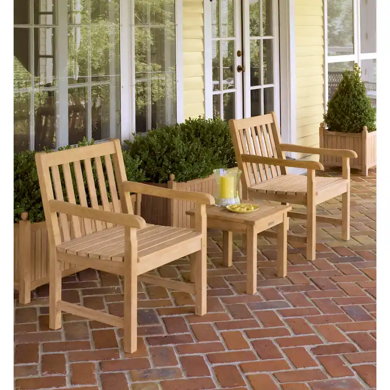Oxford Garden Classic 3-Piece Natural Chair and End Table Set