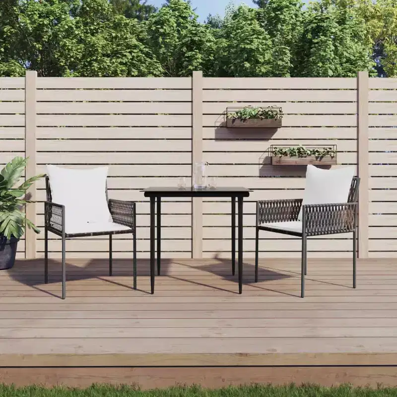 vidaXL Garden Chair Set of 6 Poly Rattan, Powder-Coated Steel