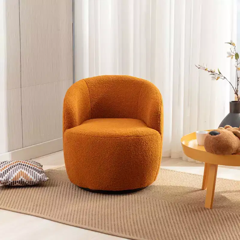 Fabric Swivel Accent Armchair Barrel Chair