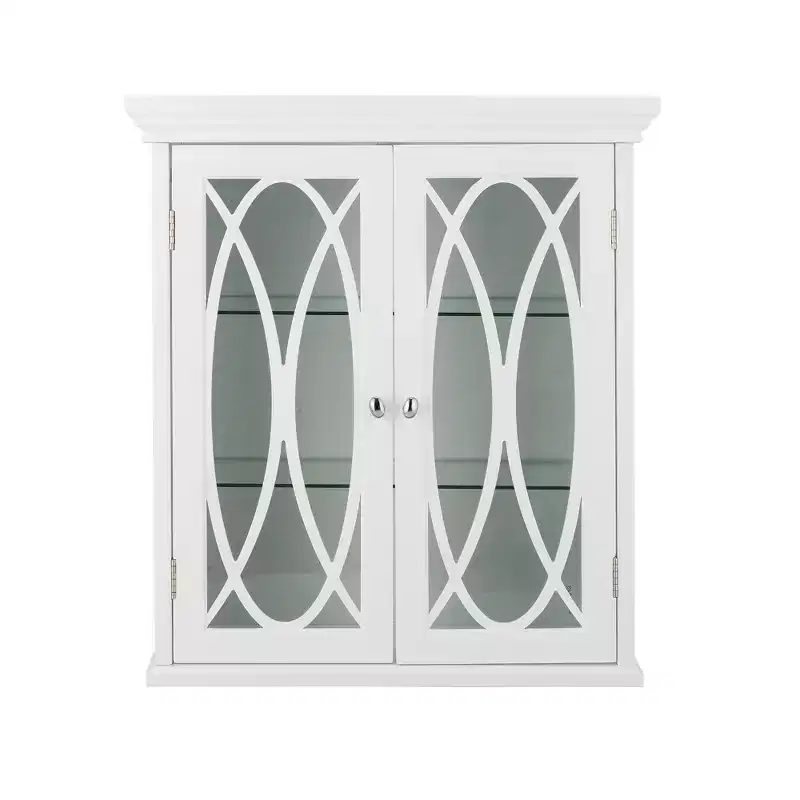 Florence 2 Door Wooden Removable Wall Cabinet with Adjustable Shelves, White