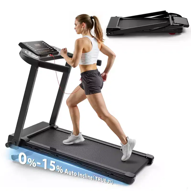 Redliro Foldable Treadmill with Auto Incline, 2.5HP Walking Treadmill for Home, 15% Incline Treadmill with Handles, 300 lbs Capacity